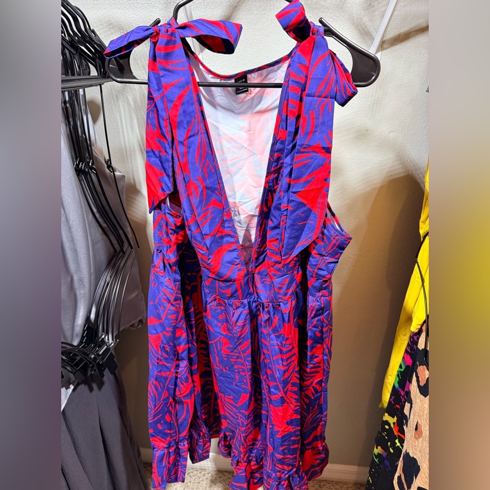⚡️SHEIN Red and Blue Maxi Dress